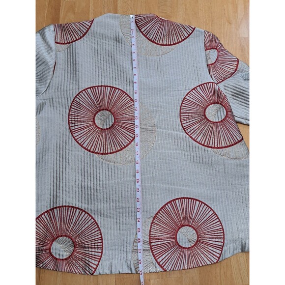 IC by Connie K Metallic Red Gold Asymmetric Jacket Wearable Art Circles USA XXL - Picture 10 of 11